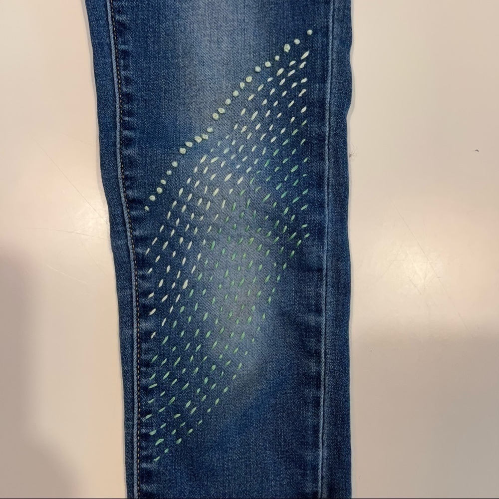 𝅺one of a kind Old Navy Rockstar Sashiko Jeans custom